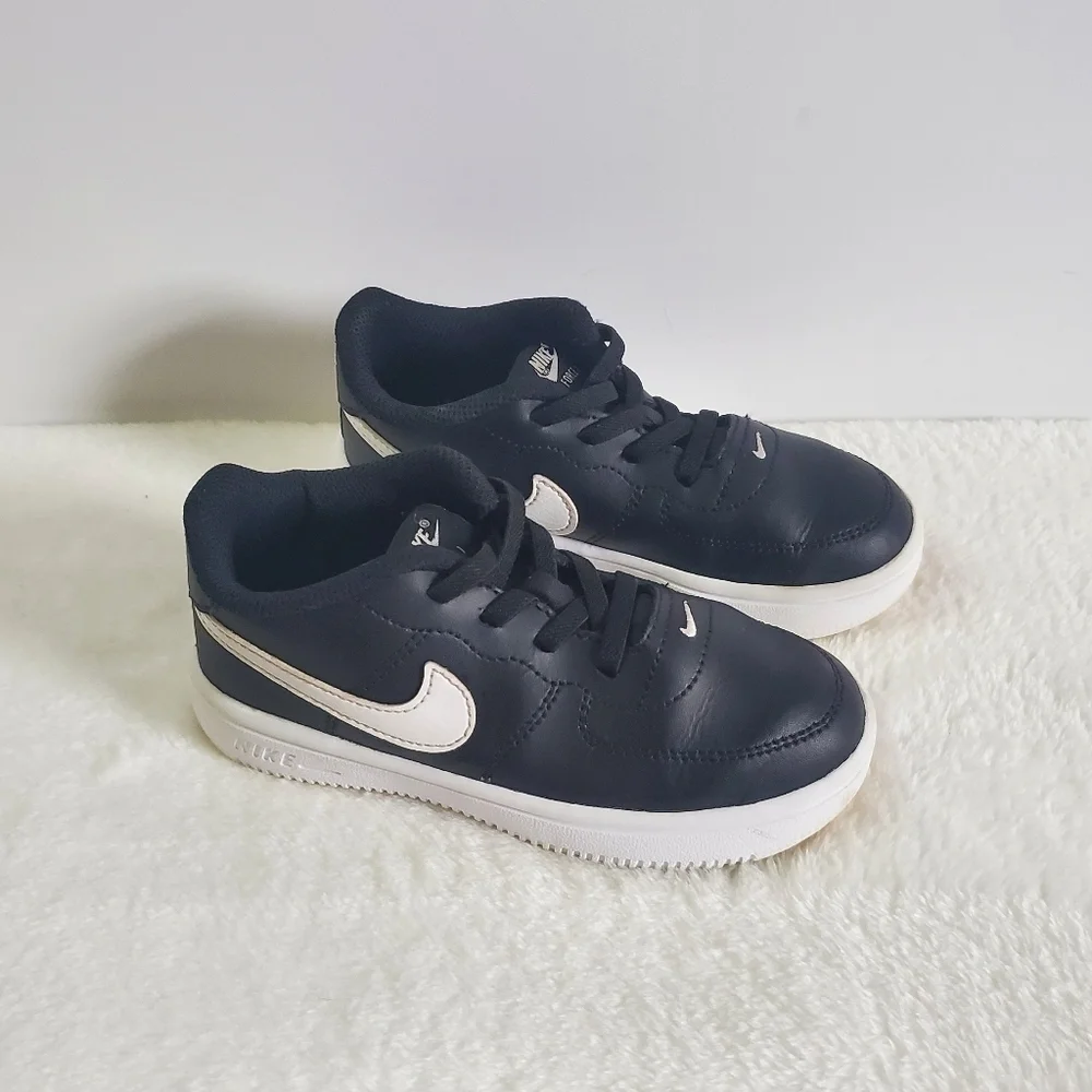 NIKE Force One 1 Leather Black White Sneakers Little Kids Size 10C